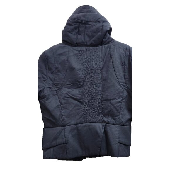 JNBY Women’s Black High Collar Jacket Size L Asymmetrical Zip Modern Minimalist - Picture 8 of 15